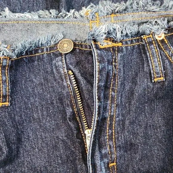 Vintage Jordache Womens Dark Wash Jeans Waist Size 32" Raw Waist Flare 80s - Picture 5 of 8